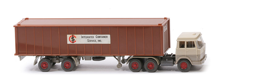 Hanomag-Henschel Container-Sattelzug - ICS 1 x 40 ft, dunkellehmbraun - ICS (1) b