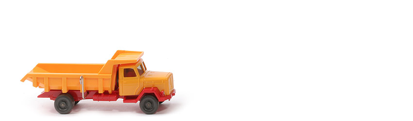 Magirus Saturn Muldenkipper 2-Achs - FH, Mulde chromgelb, CH rot - 670/4a