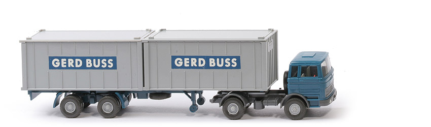 MB LPS 1620 Container-Sattelzug II - Gerd Buss, azurblau / basaltgrau 2 x 20 ft - Buss (?)