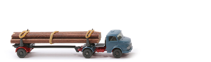 MB 1413 Langholztransporter - FH mattgraublau, CH weinrot - 390/10g~