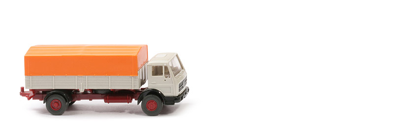 MB 1617 - grauweiß, Plane rotorange, m. Blinkern vorne - 420/18b