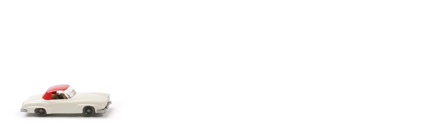 Mercedes 190 SL Coupé - grauweiß, AH längs versetzt offen - 253/5a