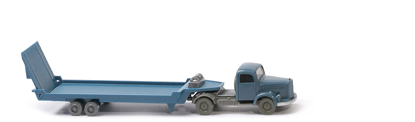 MB L 3500 S Alter Tieflade-Sattelzug - Zugm. mattgraublau/betongrau, AH geschlossen - 490/6 ?