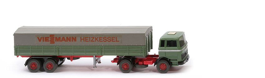 MB LPS 1620 Pritschen Sattelzug - Viessmann dunkelmaigrün - Streifen - Viessmann (2)
