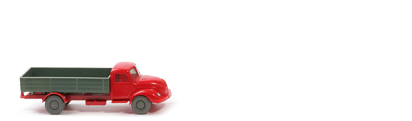 Magirus S 3500 Pritsche - FH, CH rot / PR dunkelresedagrün - 420/12j ~