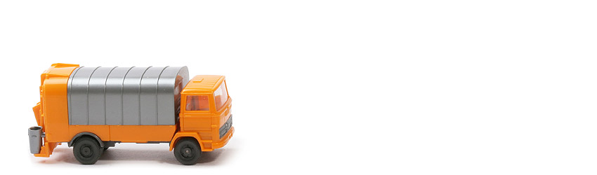 MB LP 1317 Müllwagen ohne Spiegel - mit KUKA - glasiges orangegelb - 643/13b
