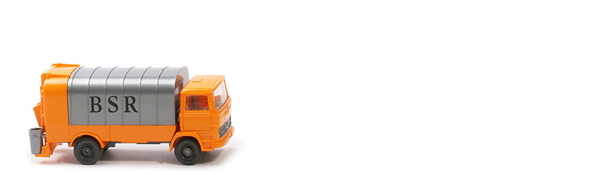 MB LP 1317 Müllwagen mit Spiegeln - BSR - Werbemodell - m. Lkr und Spiegeln - BSR (1) b