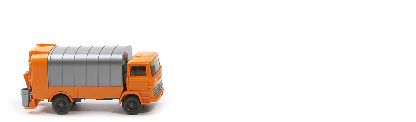 MB LP 1317 Müllwagen ohne Spiegel - mit KUKA - gelborange - 643/13b