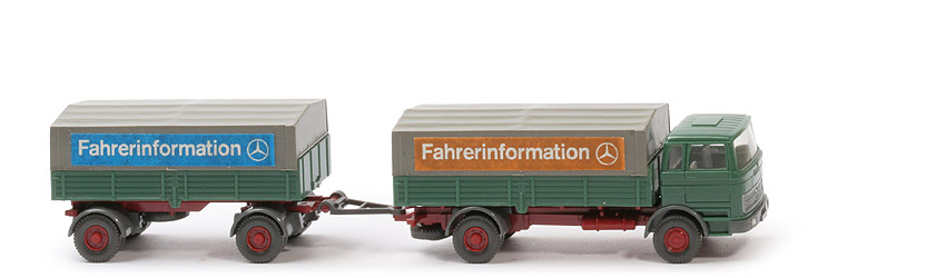 MB LPS 1620 Lastzug - Fahrerinformation, Aufbau hellpatinagrün - Fahrerinformation (1a)