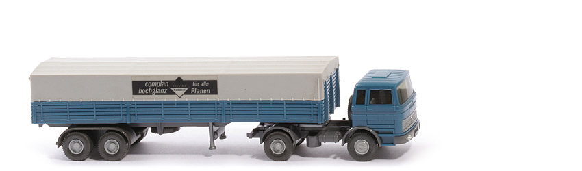MB LPS 1620 Pritschen Sattelzug - Trevira azurblau / kurze Folie - Trevira (2) ~