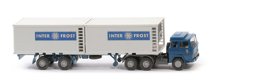 Magirus 235 D Kühlcontainer-Sattelzug - Interfrost, Aufkleber, Cont altweiß - 522/1a