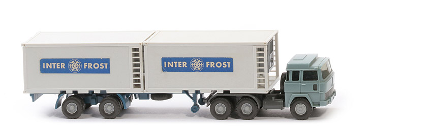 Magirus 235 D Kühlcontainer-Sattelzug - Interfrost, Aufkleber, Cont altweiß - 522/1a