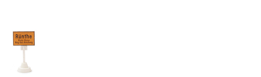 Verkehrszeichen (Typ 3) - Ortstafel Rünthe, hoher Sockel - 1000/4